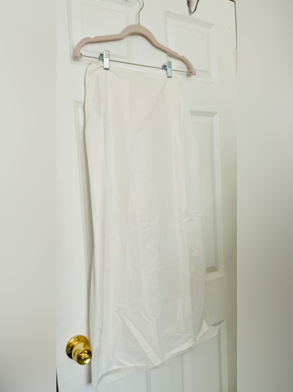 Vintage Vassareyte Women’s White Midi Slip Skirt Lace Trim